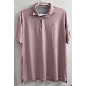 Johnnie‎ O Polo Shirt Mens XXL Pink White Short Sleeve Casual Golf 2XL